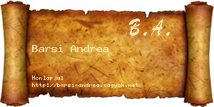 Barsi Andrea névjegykártya
